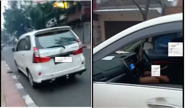 Pengemudi toyota Avanza pameralat kelamin di kabin mobil bikin emak-emak ucapkan kurang ajar (Facebook)