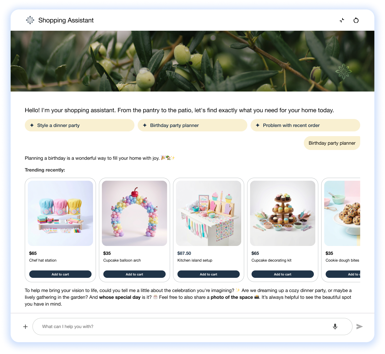 The Shopping agent with Gemini Enterprise for Customer Experience understands a shopper's personalized needs to manage the entire journey from discovery to checkout. 